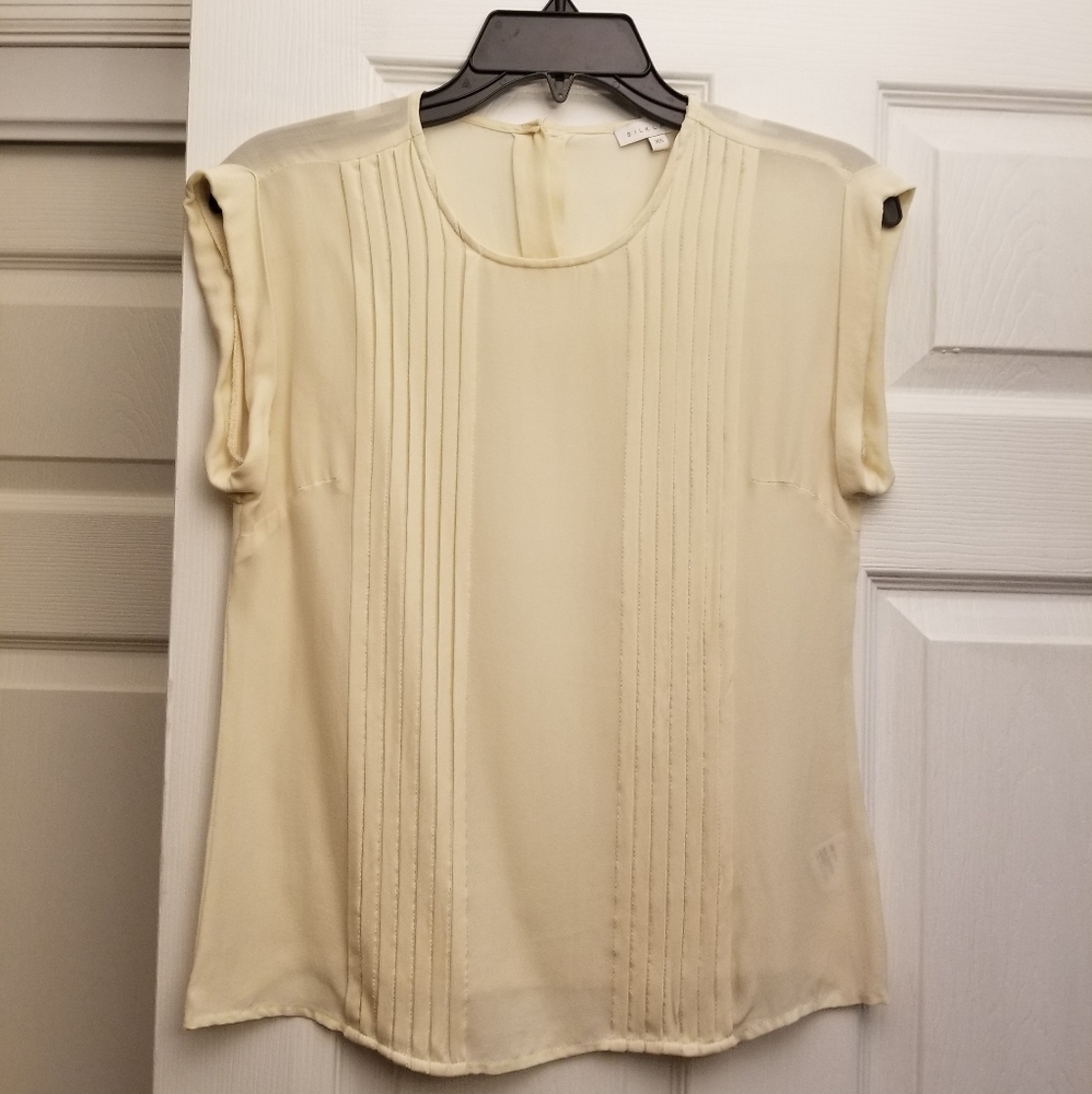 Silkland Cream Silk Top in XS